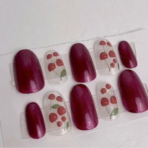 Cherry soda || press on nails